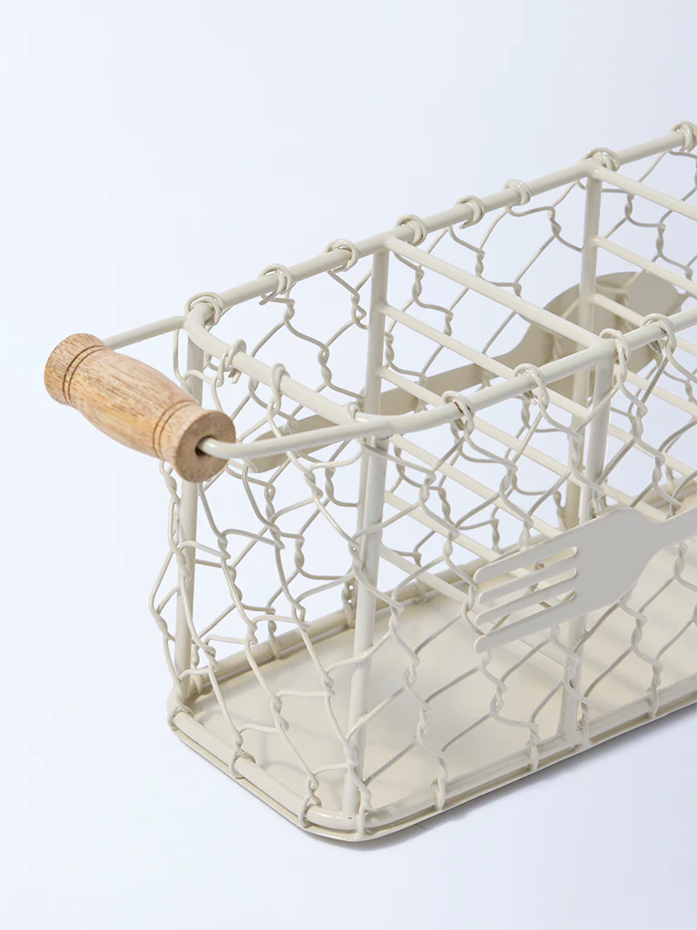 Westside Home Ivory Wired Cutlery Caddy - Image 3