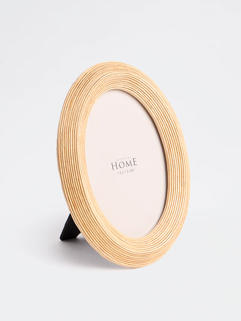 Westside Home Light Beige Textured Oval Photo Frame - Image 3