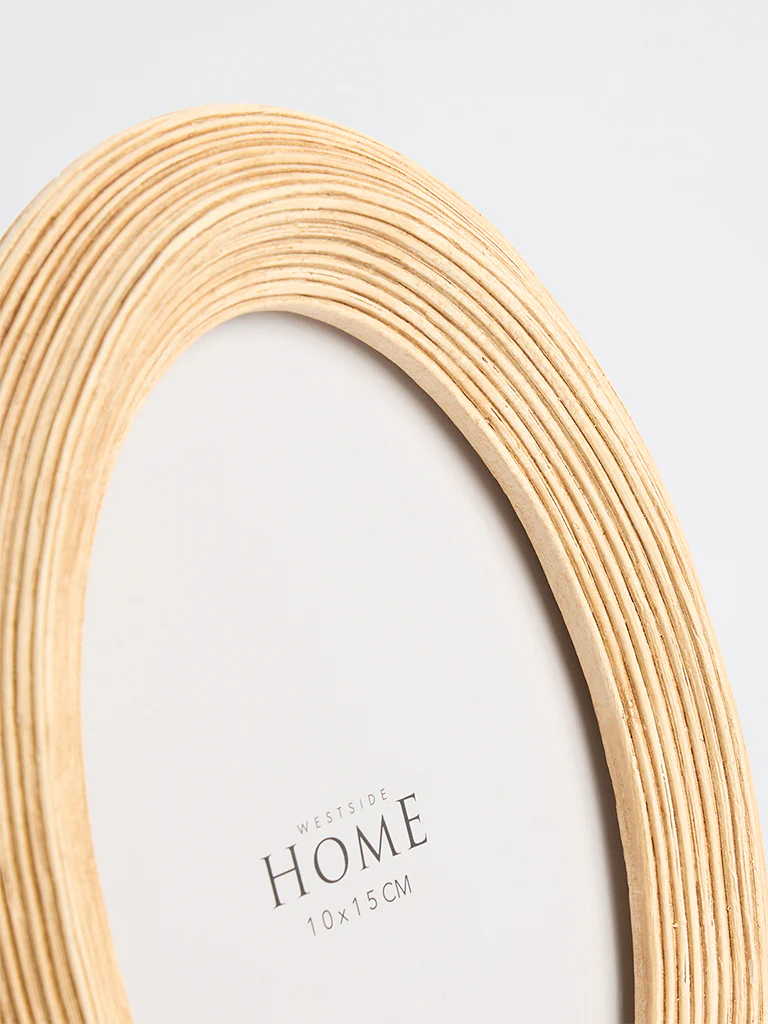 Westside Home Light Beige Textured Oval Photo Frame - Image 4