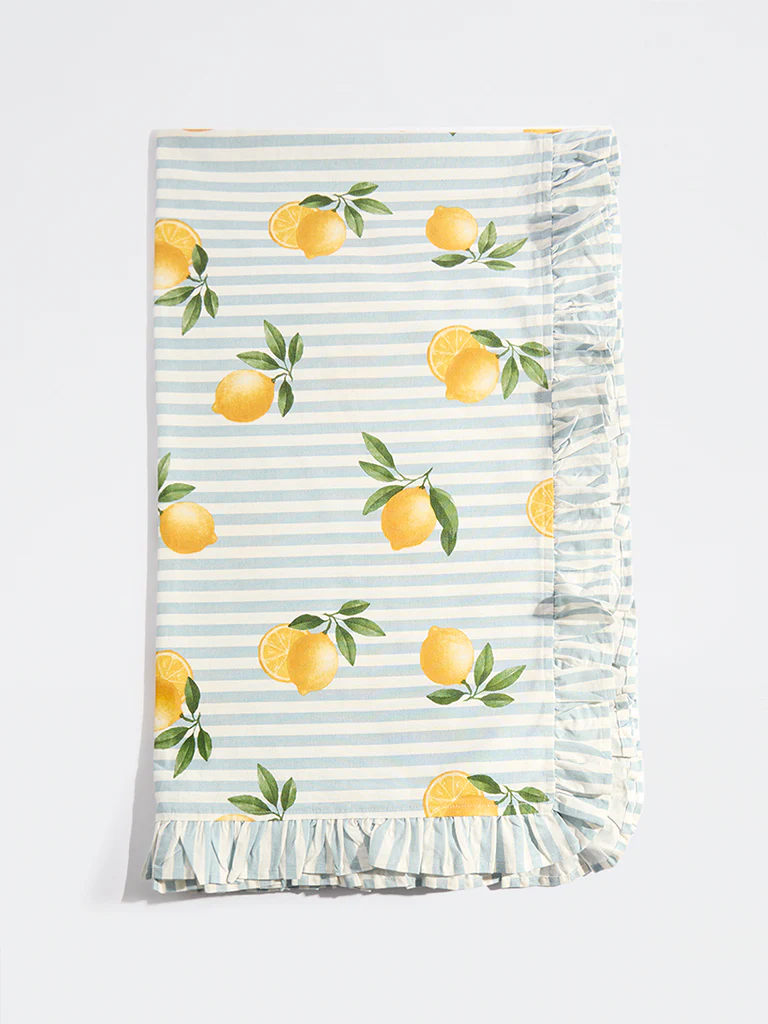 Westside Home Light Blue Lemon Design Table Cloth - Image 2