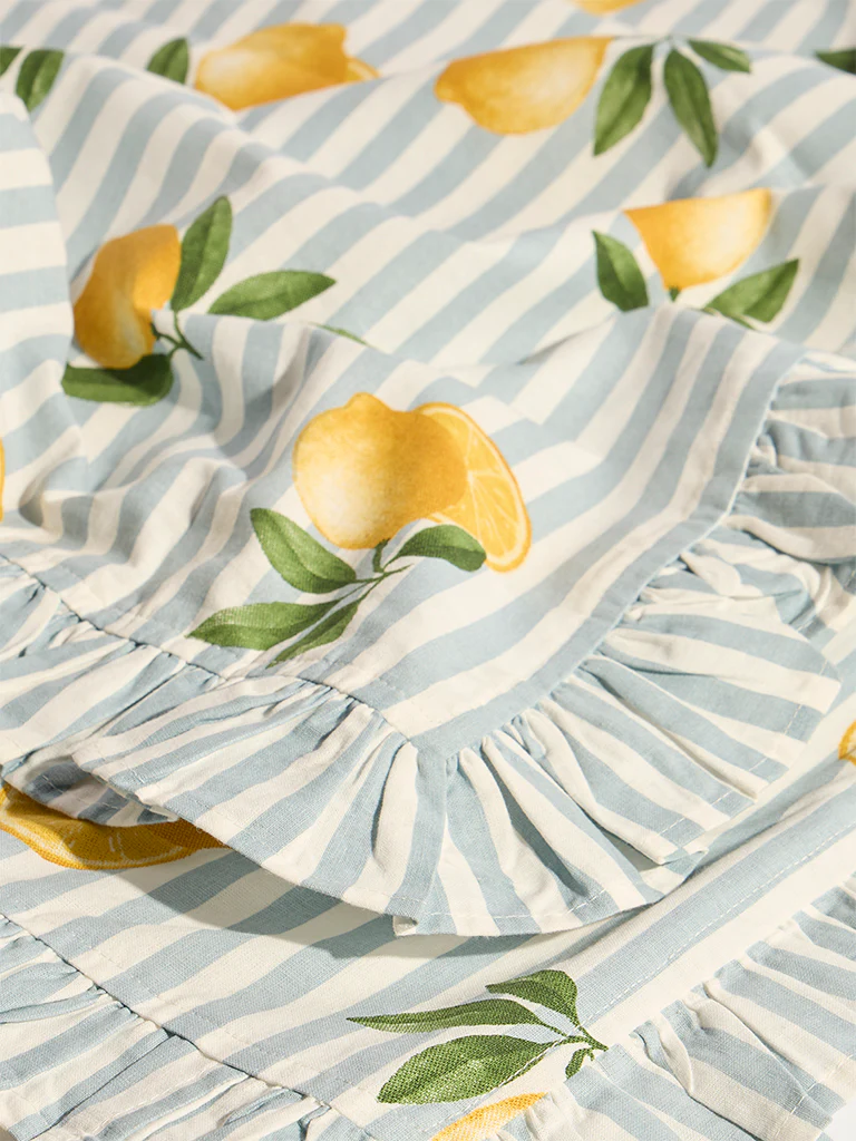 Westside Home Light Blue Lemon Design Table Cloth - Image 3