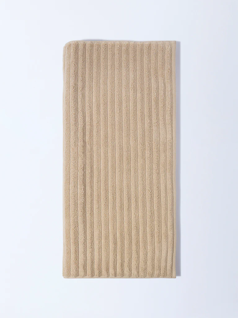 Westside Home Light Brown Self-Striped Bath Sheet