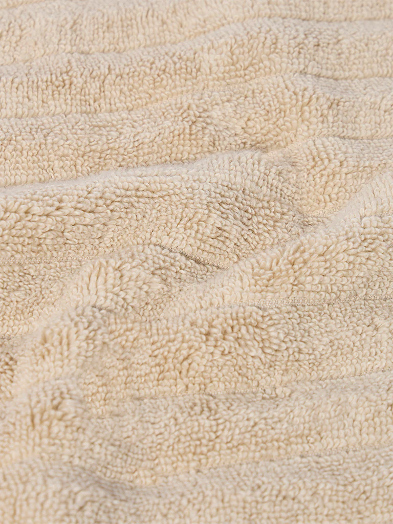 Westside Home Light Brown Self-Striped Face Towel (Set of 2) - Image 3