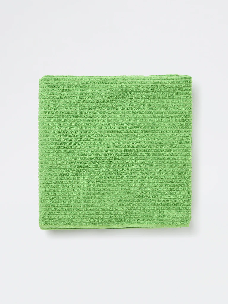 Westside Home Light Green Self-Striped Bath Towel - Image 3