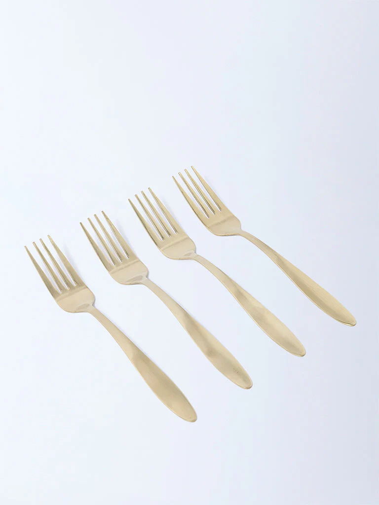 Westside Home Matte Gold Fork (Set of 4) - Image 2