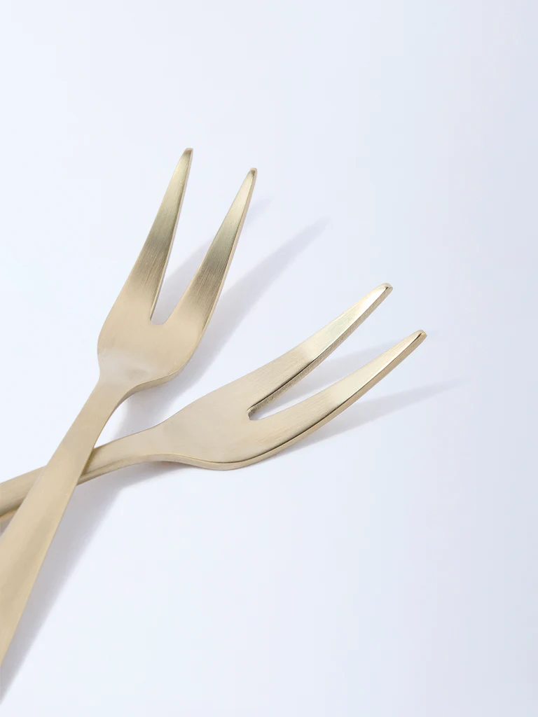 Westside Home Matte Gold Fruit Fork (Set of 4) - Image 3