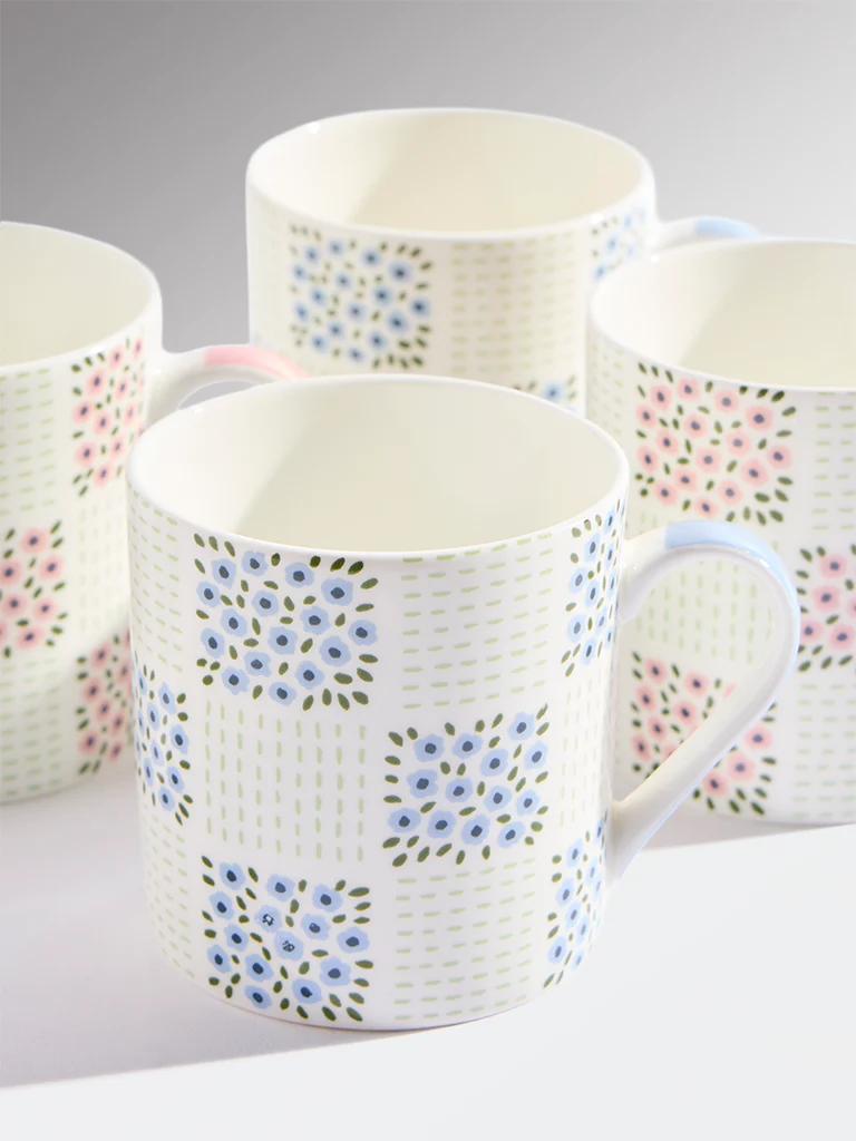 Westside Home Multicolor Ditsy Floral Mugs (Set of 4) - Image 3