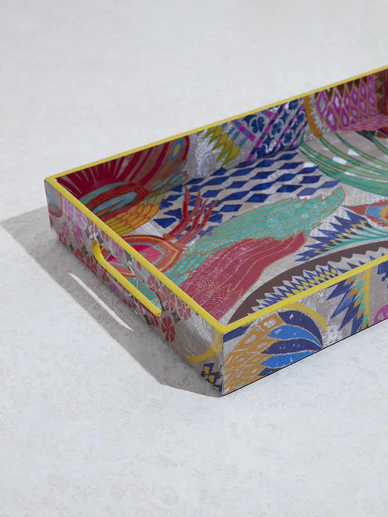 Westside Home Multicolour Bird Printed Serving Tray - Image 2