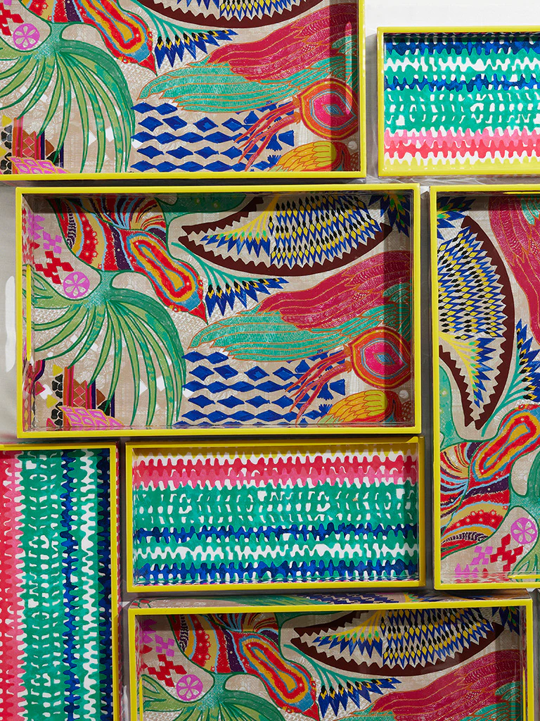 Westside Home Multicolour Bird Printed Serving Tray - Image 4