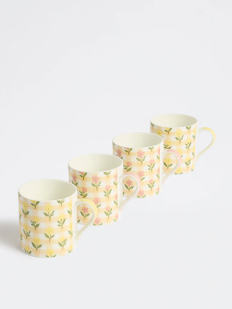 Westside Home Multicolour Floral Pattern Mugs (Set of 4) - Image 2