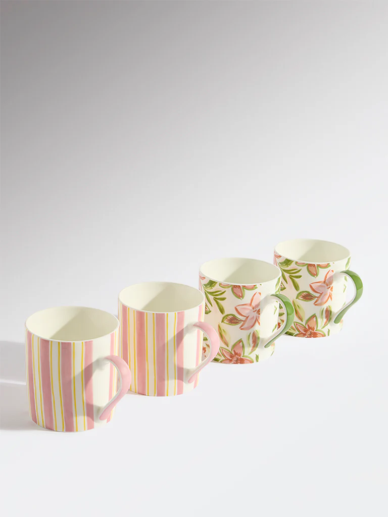 Westside Home Multicolour Printed Mugs (Set of 4) - Image 2