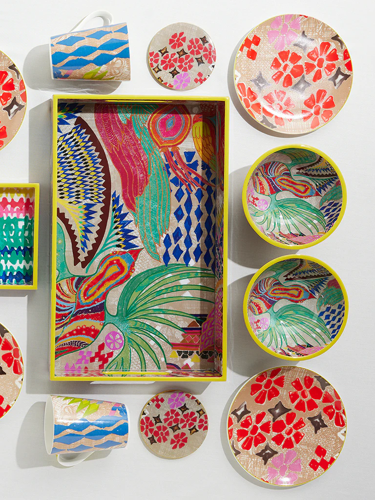 Westside Home Multicolour Printed Small Wooden Bowl - Image 4