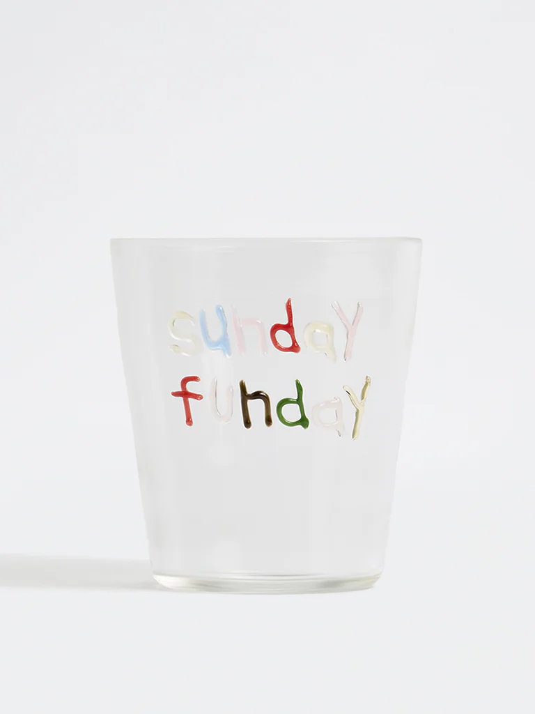 Westside Home Multicolour Text Printed Clear Glass - Image 2