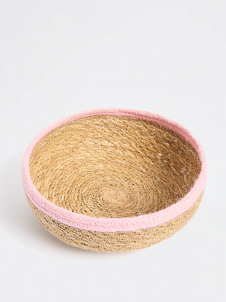 Westside Home Multicolour Woven-Textured Round Baskets (Set of 3) - Image 2