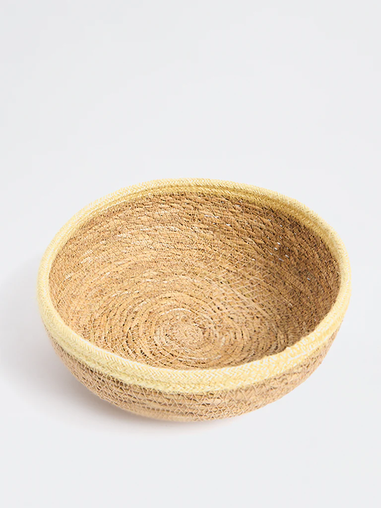 Westside Home Multicolour Woven-Textured Round Baskets (Set of 3) - Image 3