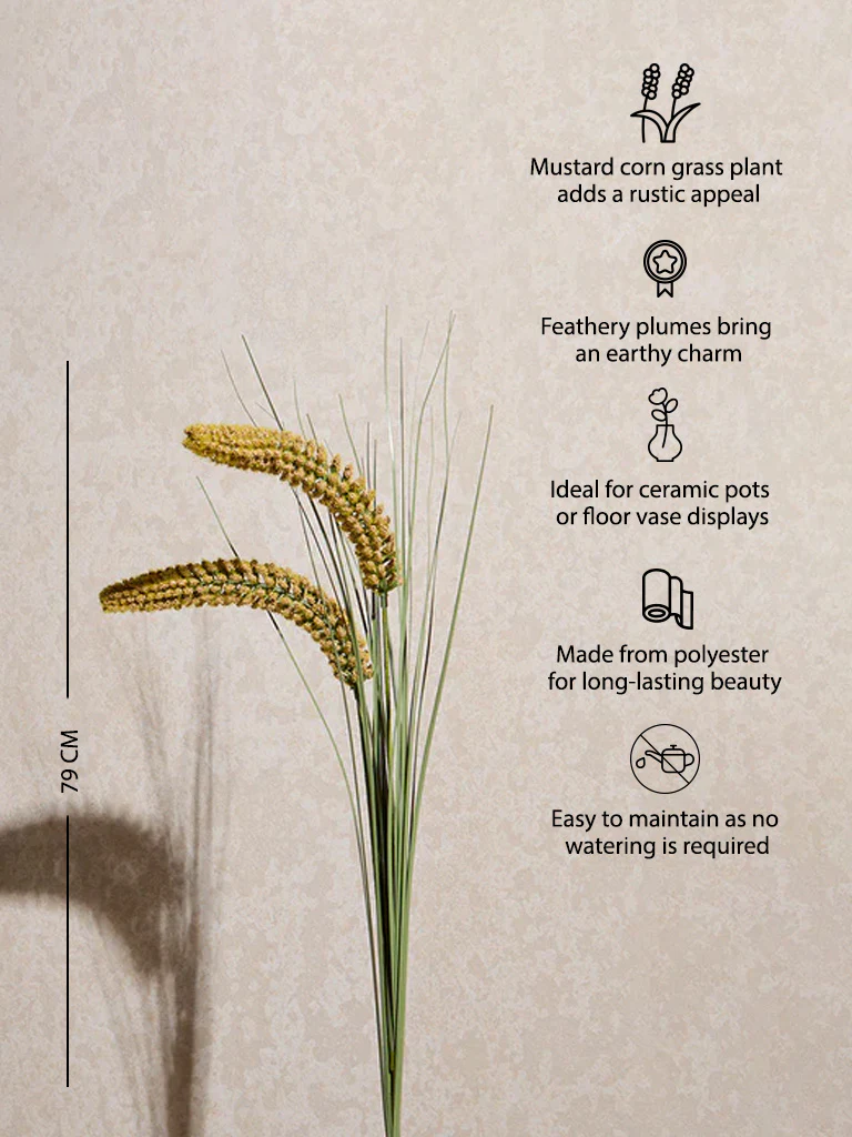 Westside Home Mustard Artificial Corn Grass Plant - Image 3