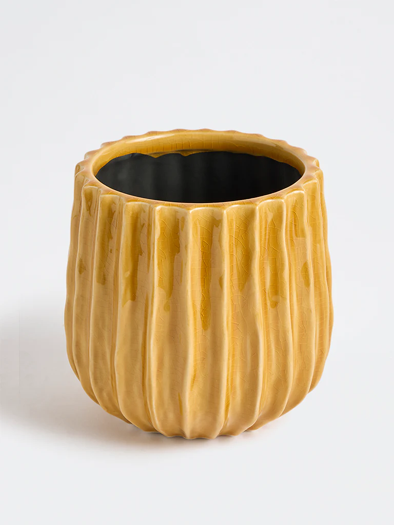 Westside Home Mustard Ribbed Pot - Image 2