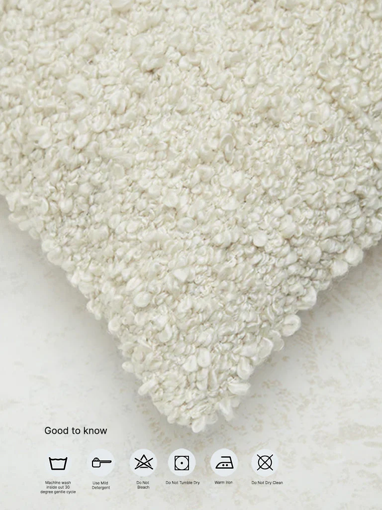 Westside Home Off-White Fleece Cushion Cover - Image 5