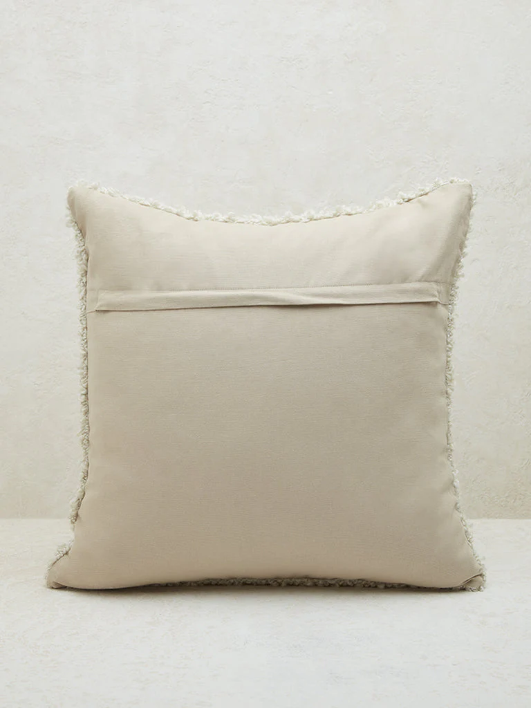 Westside Home Off-White Fleece Large Cushion Cover - Image 2