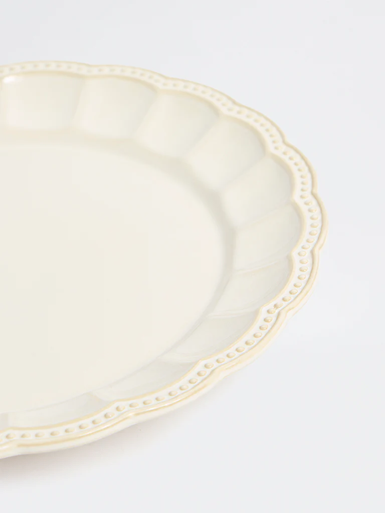 Westside Home Off-White Vera Beaded Dinner Plate - Image 3