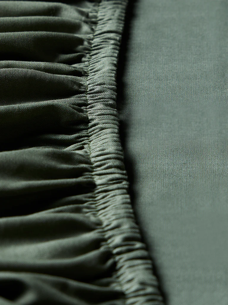 Westside Home Olive Solid King Bed Sheet Set - Image 3