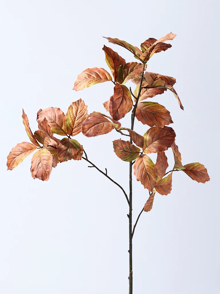 Westside Home Orange Artificial Chestnut Leaf Plant
