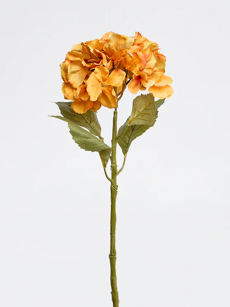 Westside Home Orange Artificial Hydrangea Flower Stem - Image 2