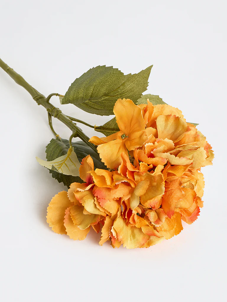 Westside Home Orange Artificial Hydrangea Flower Stem - Image 3