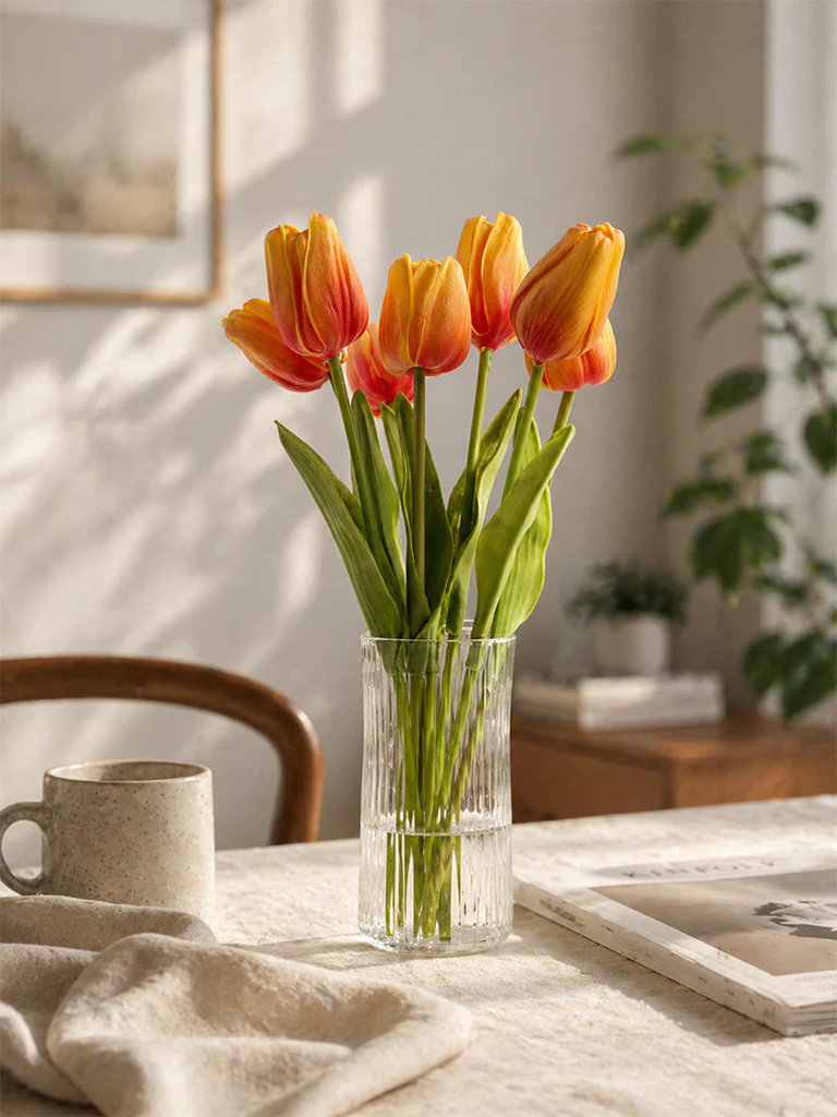 Westside Home Orange Artificial Tulip Bunch