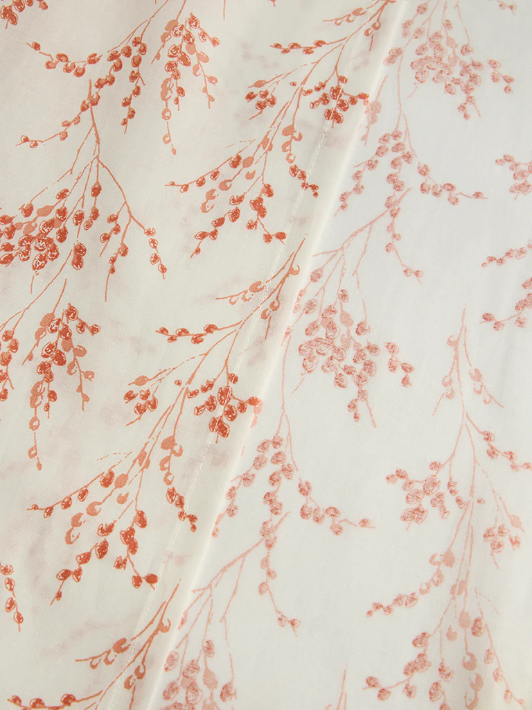 Westside Home Orange Botanical Design King Bed Sheet Set - Image 3