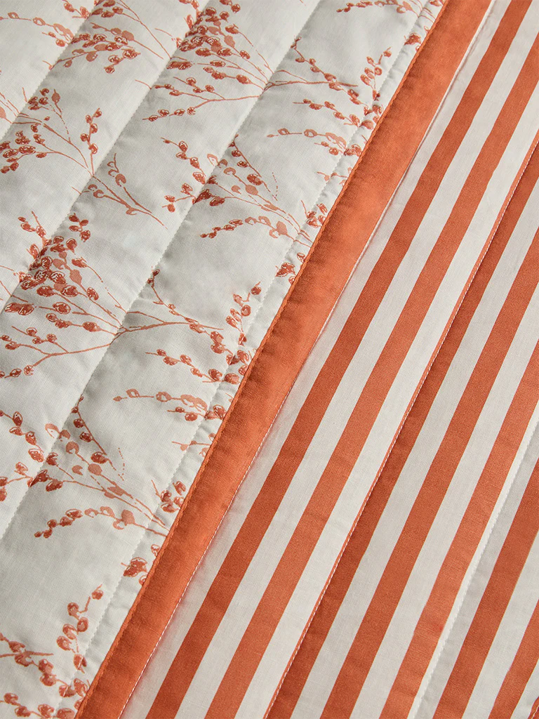 Westside Home Orange Botanical Design Reversible Single Bed Comforter - Image 3