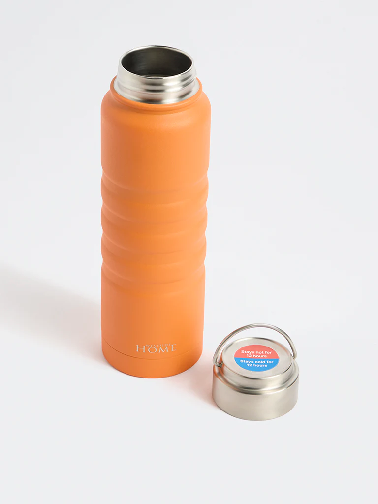 Westside Home Orange Ribbed Water Bottle - Image 3