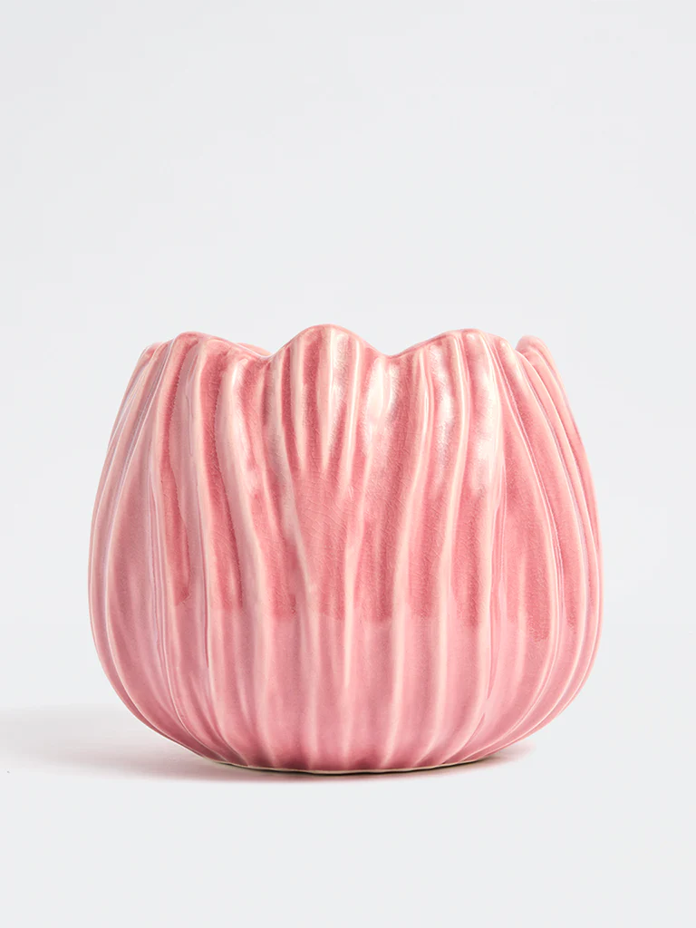 Westside Home Pink Artichoke Ceramic Planter