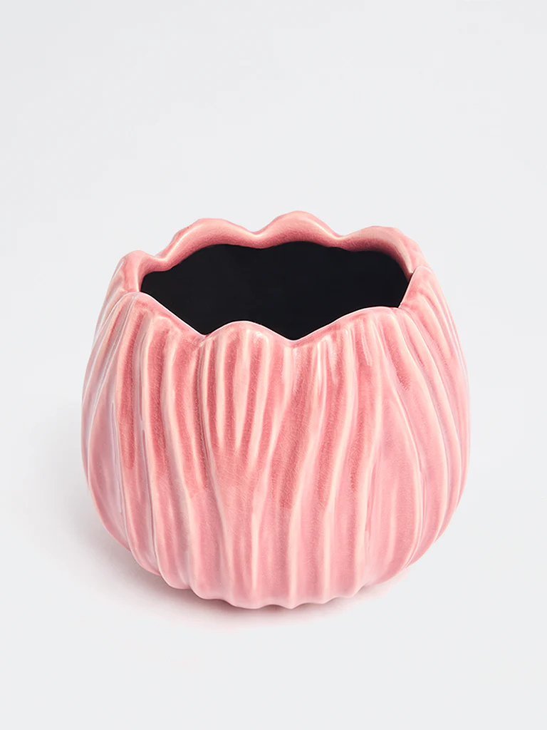 Westside Home Pink Artichoke Ceramic Planter - Image 2