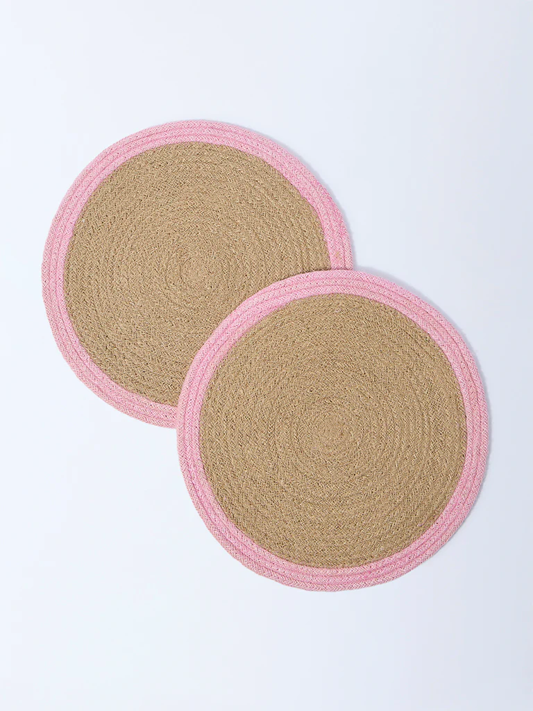 Westside Home Pink Coir Fibre Placemats (Set of 2)