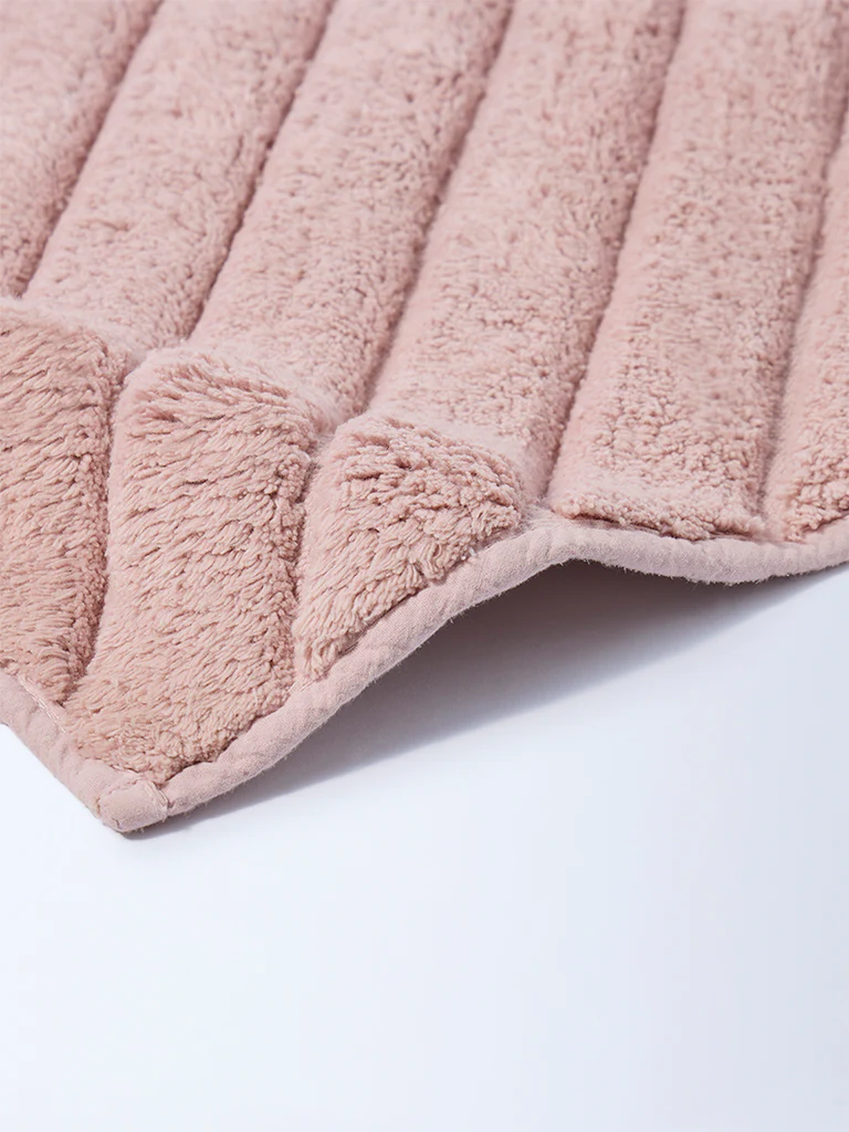 Westside Home Pink Diagonal Striped Bath Mat - Image 2