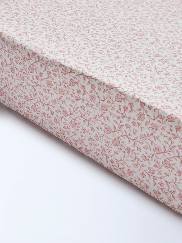 Westside Home Pink Floral Pattern King Bed Sheet Set - Image 2