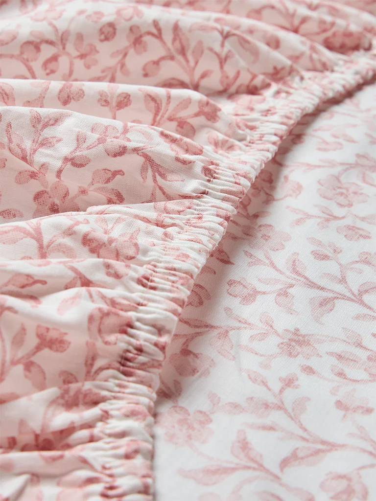 Westside Home Pink Floral Pattern King Bed Sheet Set - Image 3