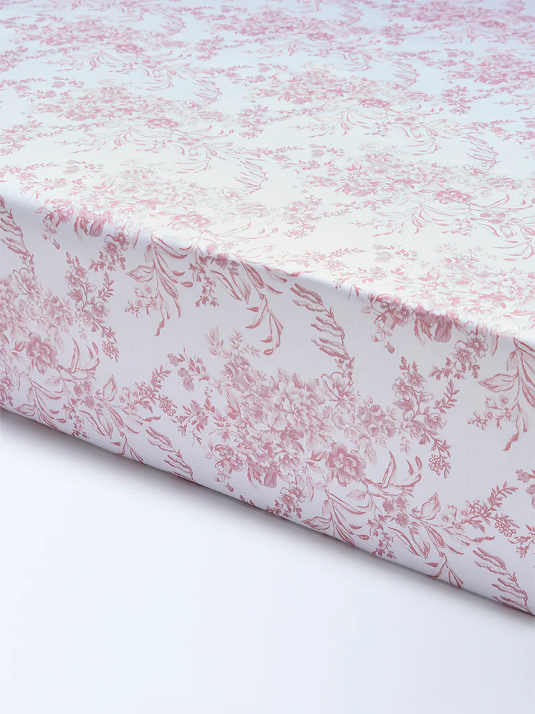 Westside Home Pink Floral Pattern Queen Bed Sheet Set - Image 2