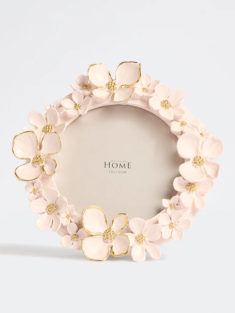 Westside Home Pink Flower-Design Photo Frame