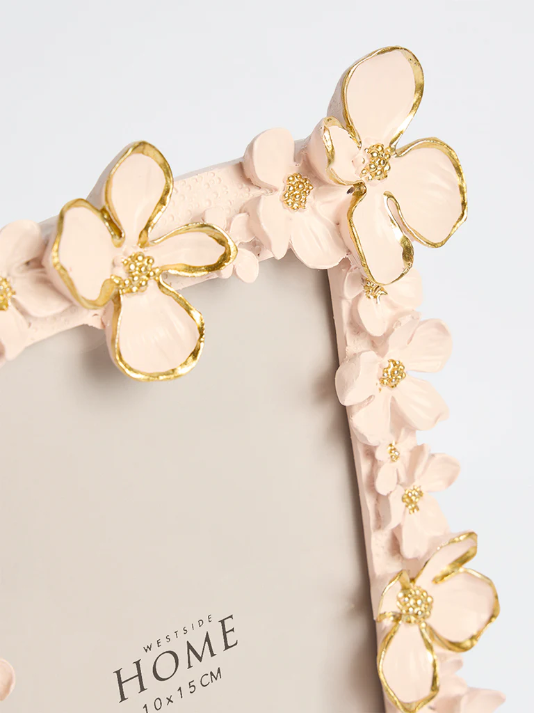 Westside Home Pink Flower Rectangle Photo Frame - Image 3