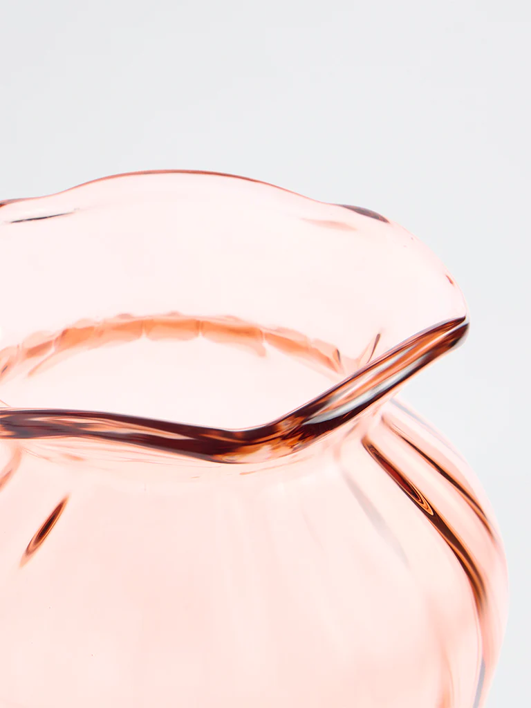 Westside Home Pink Frill-Design Glass Vase - Image 3