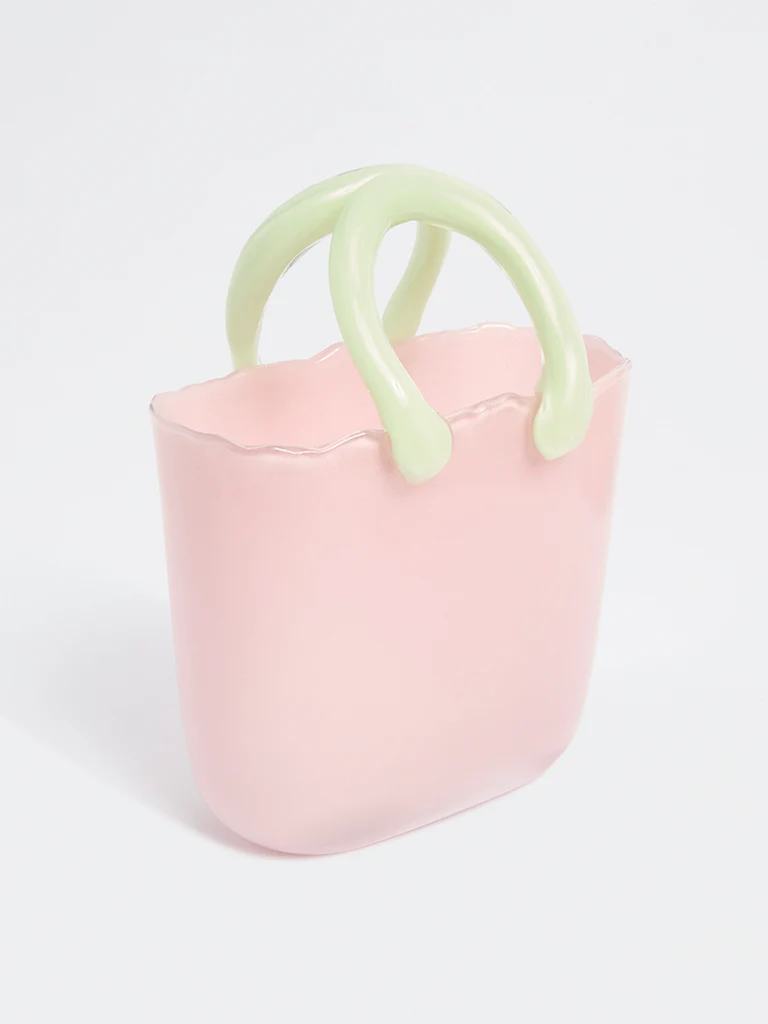 Westside Home Pink Glass Bucket Vase - Image 2