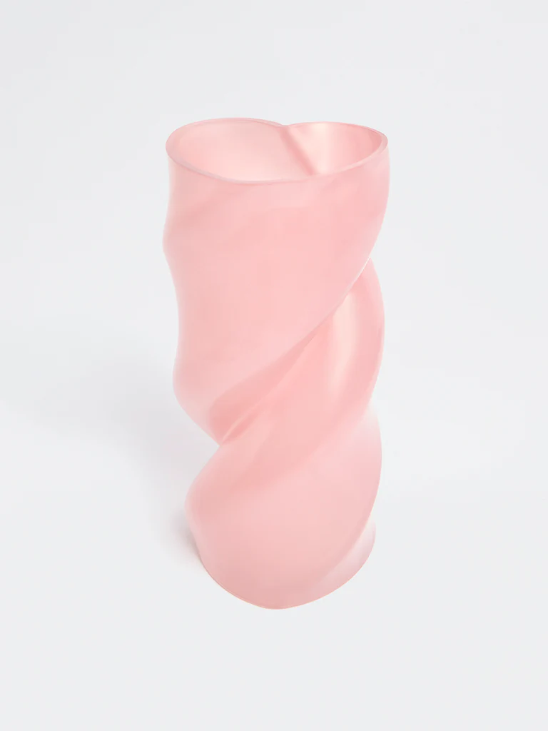Westside Home Pink Heart Shape Glass Vase - Image 2