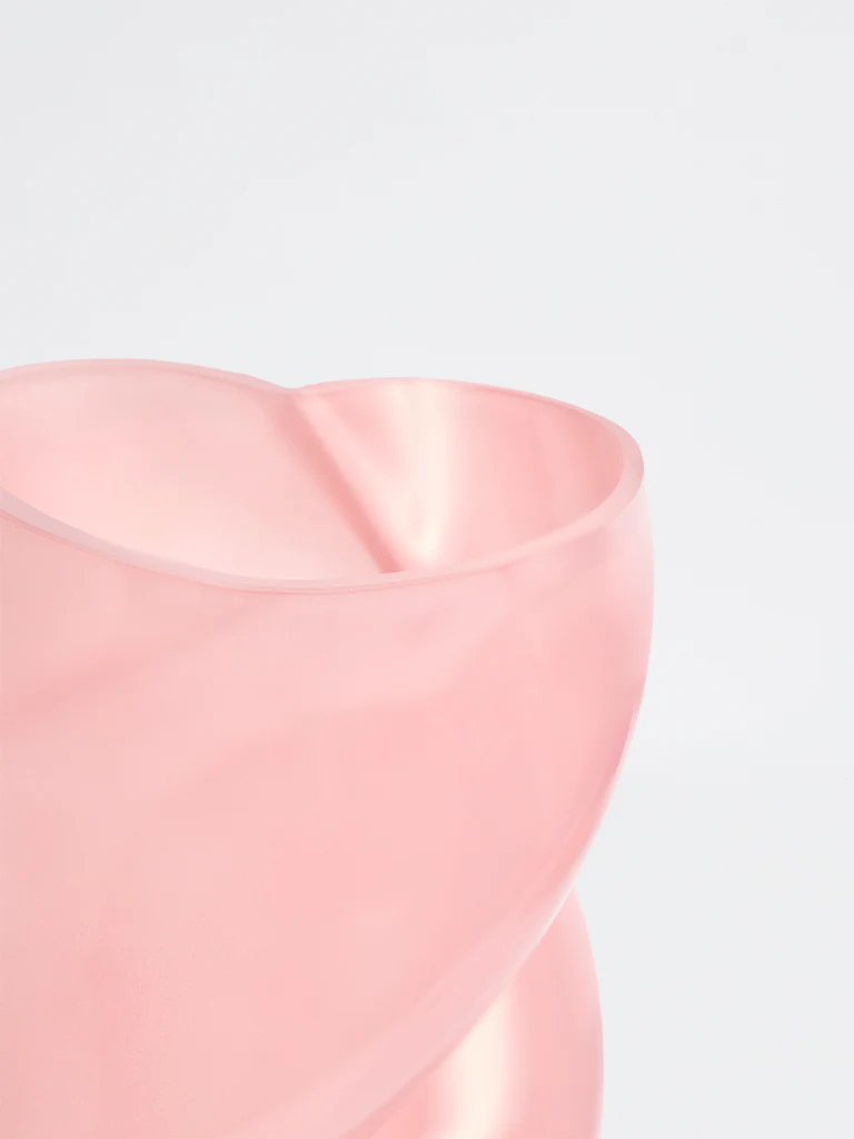 Westside Home Pink Heart Shape Glass Vase - Image 3
