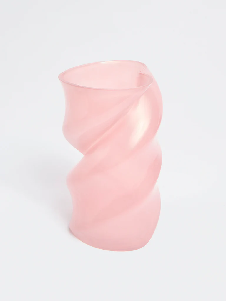 Westside Home Pink Heart Shape Glass Vase - Image 2