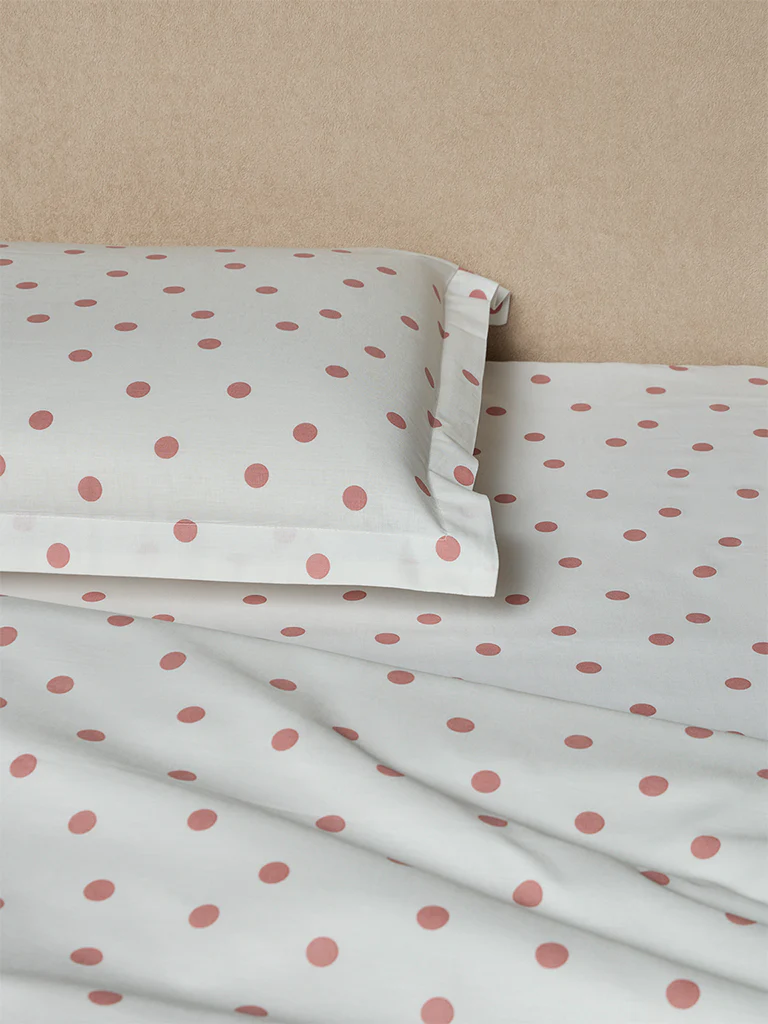 Westside Home Pink Polka Dot King Bed Sheet Set