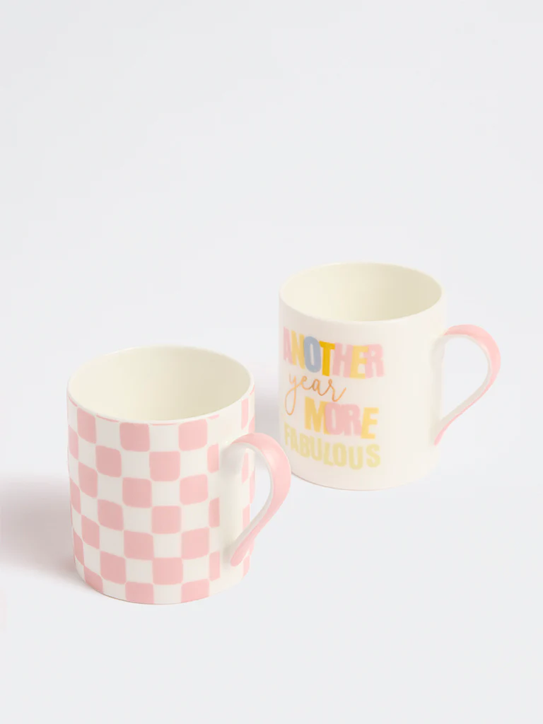 Westside Home Pink Printed Mugs (Set of 2) - Image 2
