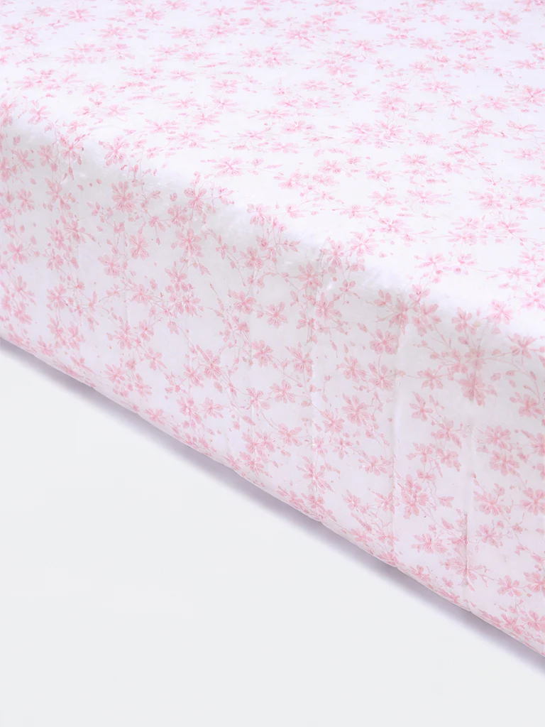 Westside Home Pink Printed Reversible Quilted King Bed Comforter - Image 2