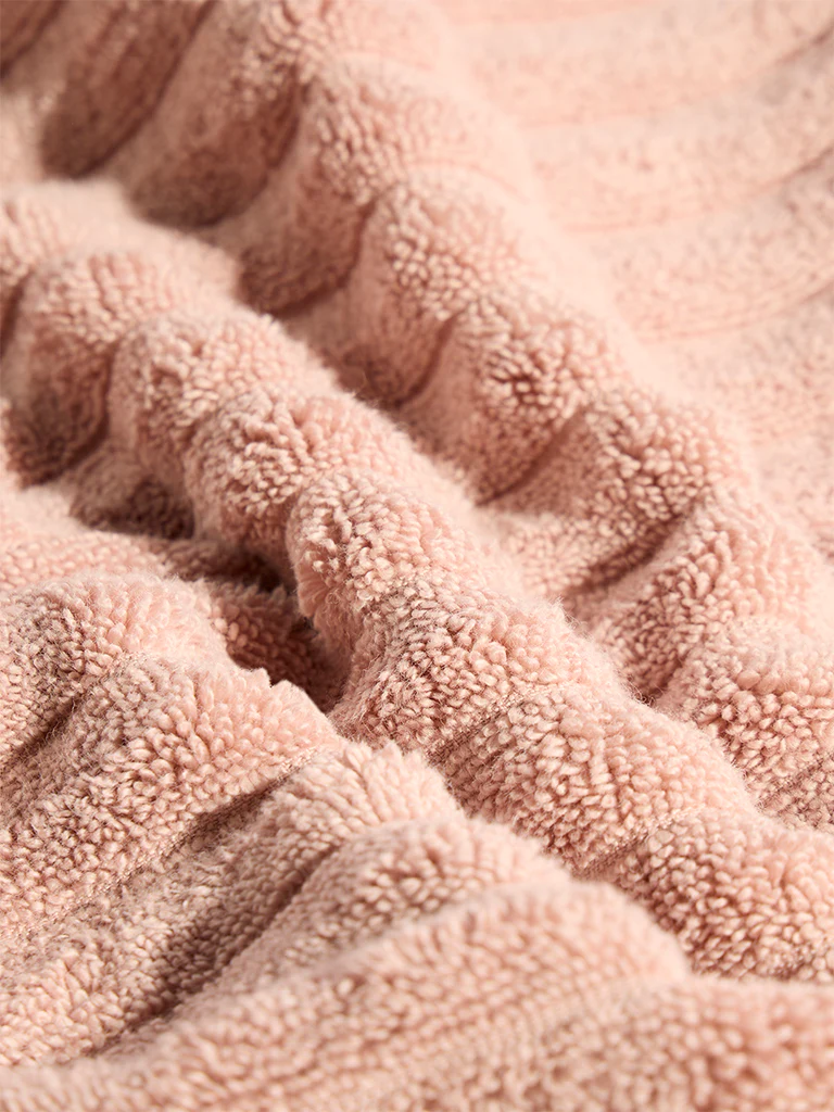 Westside Home Pink Self-Striped Bath Towel - Image 3